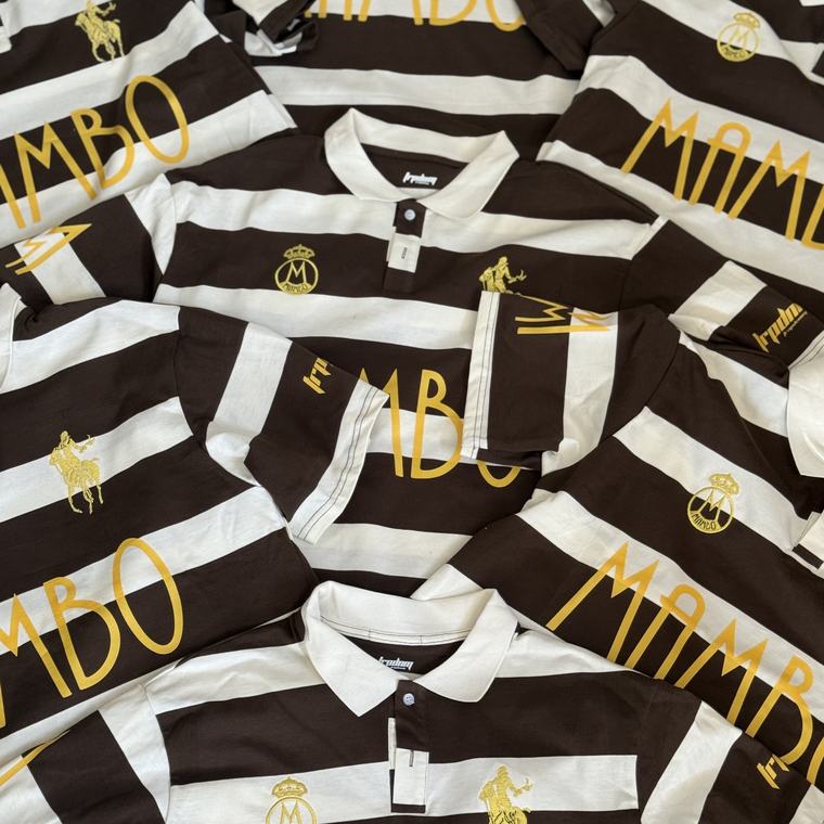 Polo personalizzate MAMBO con ricamo e stampa DTF